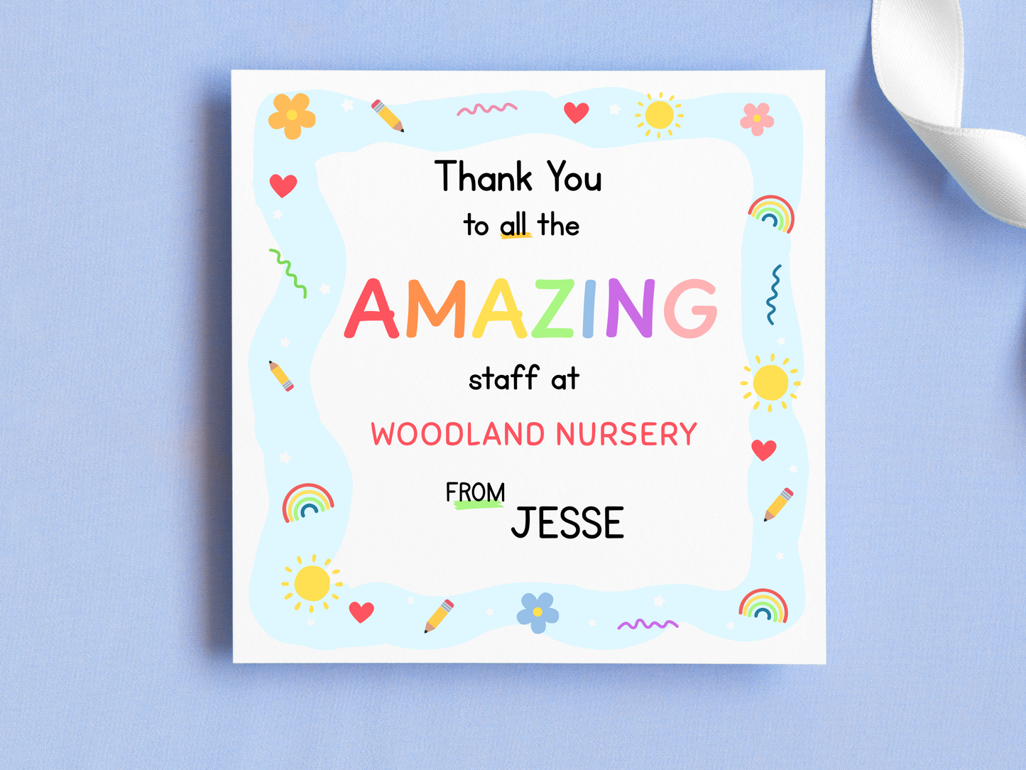Amazing Staff At School/Nursery Thank You Card