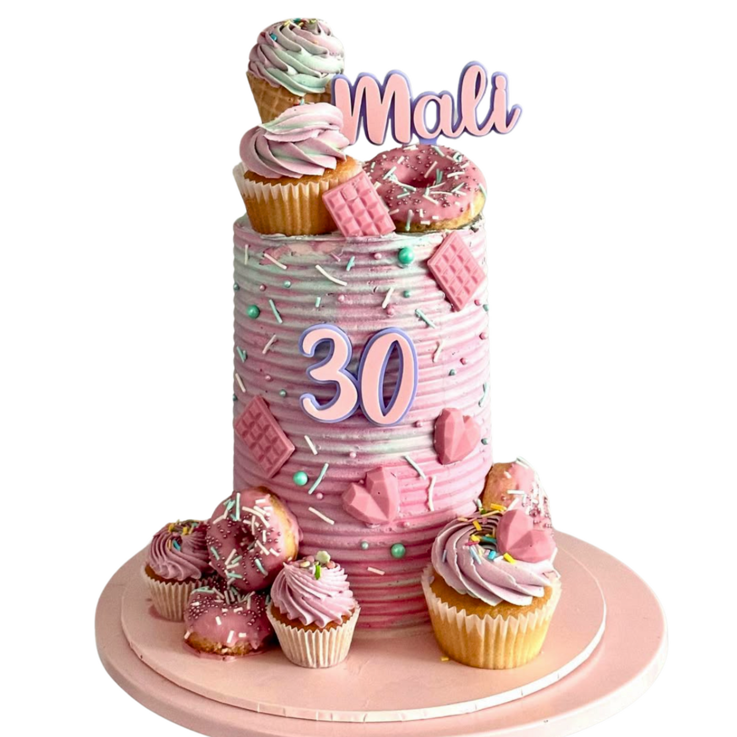 Name Topper and Age charm Double Layered