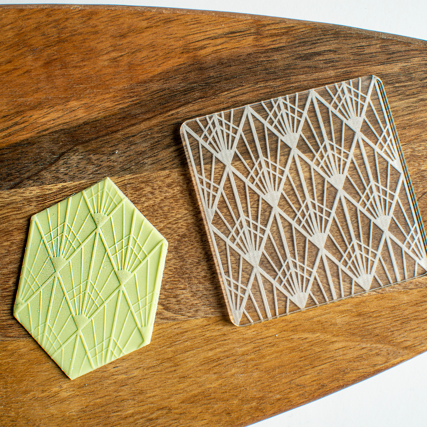 Art Deco Grid Pattern Fondant Embosser - Harwill & Fox
