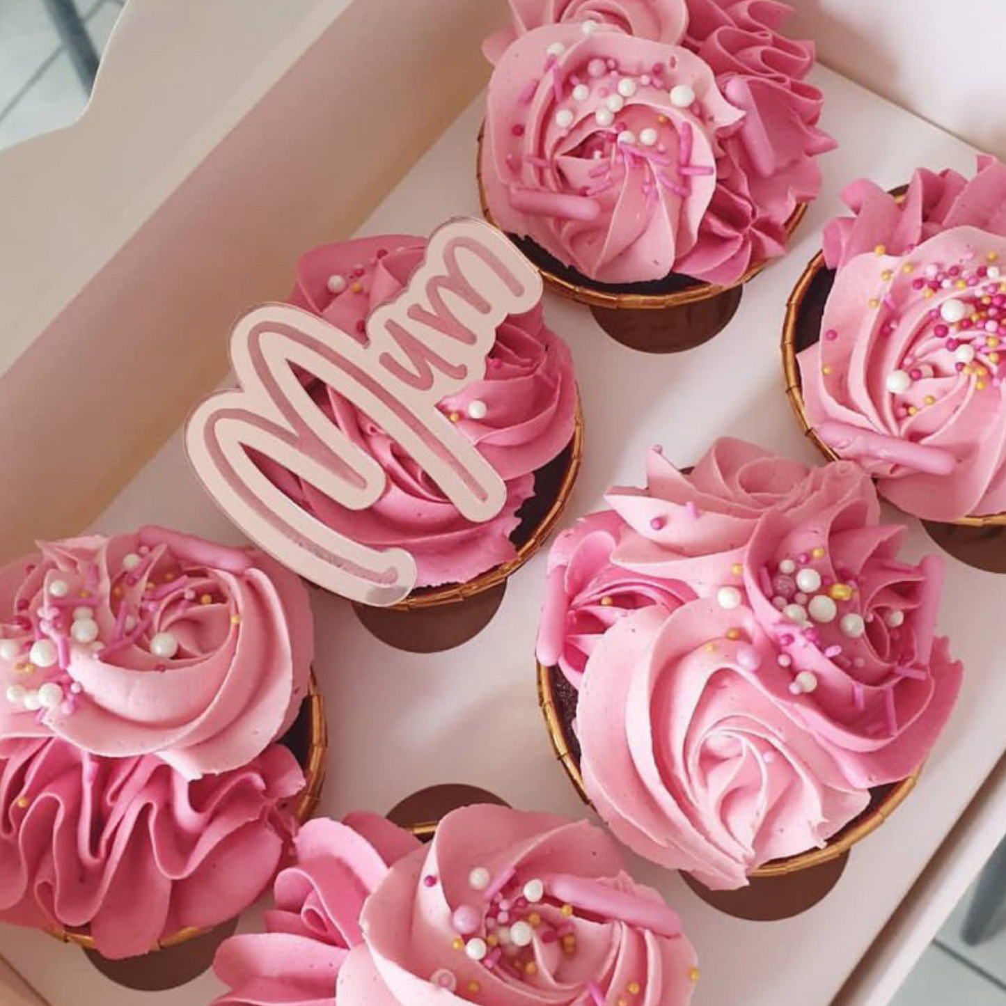 Mum Engraved Mini Cupcake Charms