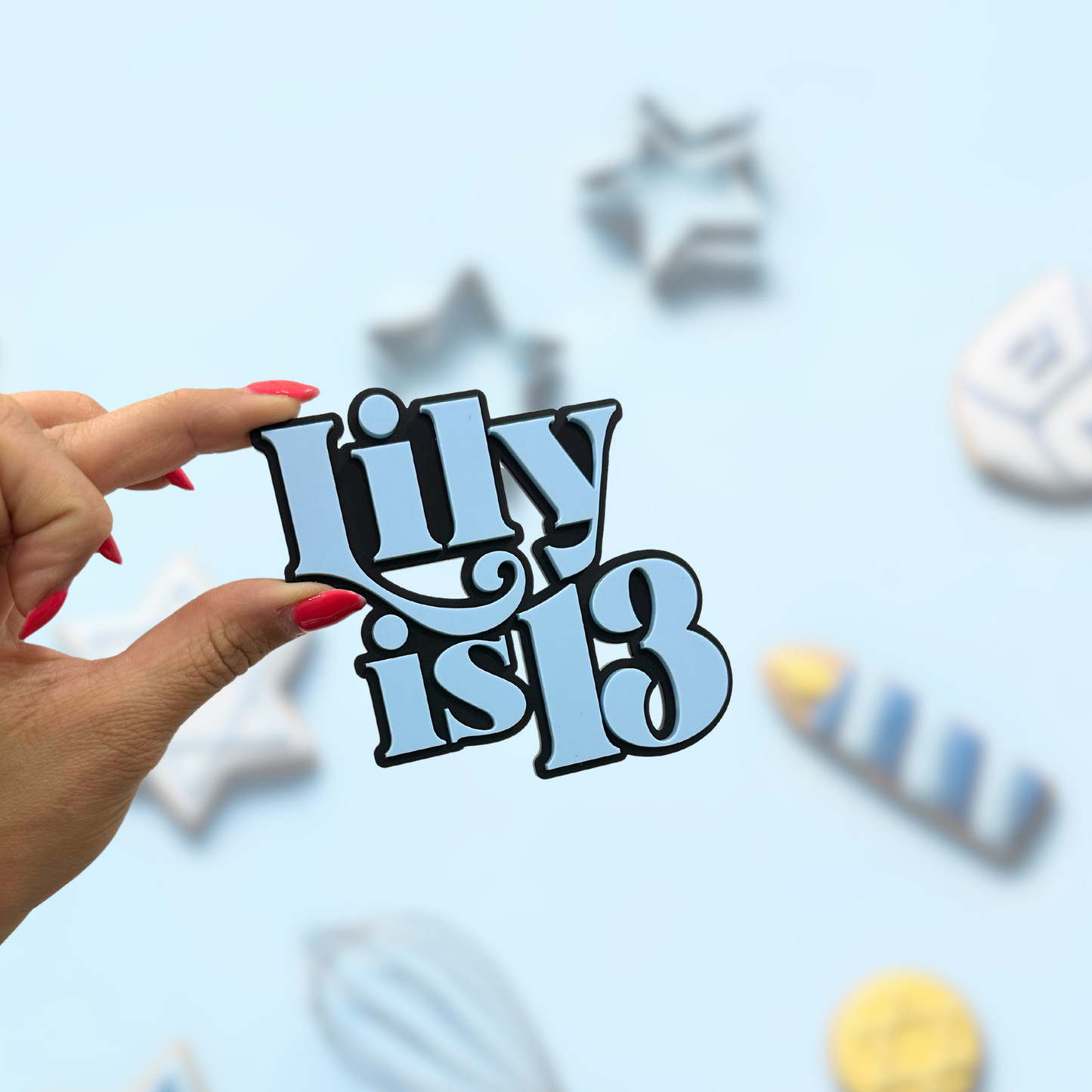 Name and Age Double Layered Cake Charm - Harwill & Fox