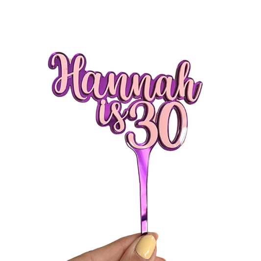 Name is Age Double Layered Cake Topper