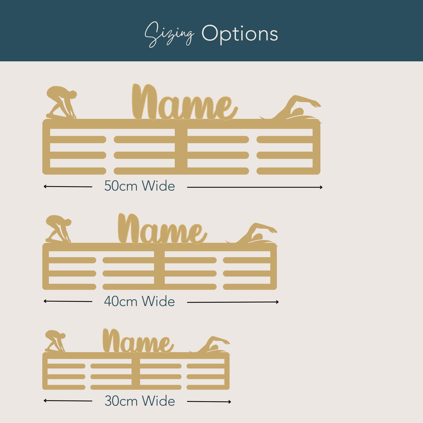 Personalised Swimming Medal Hanger - Harwill & Fox