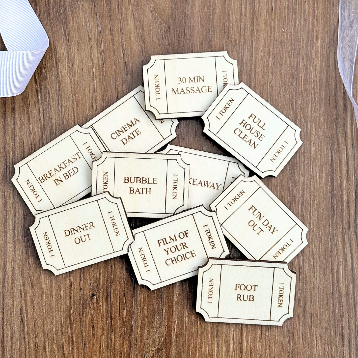 Wooden Love Tokens - Set of 10 - Harwill & Fox