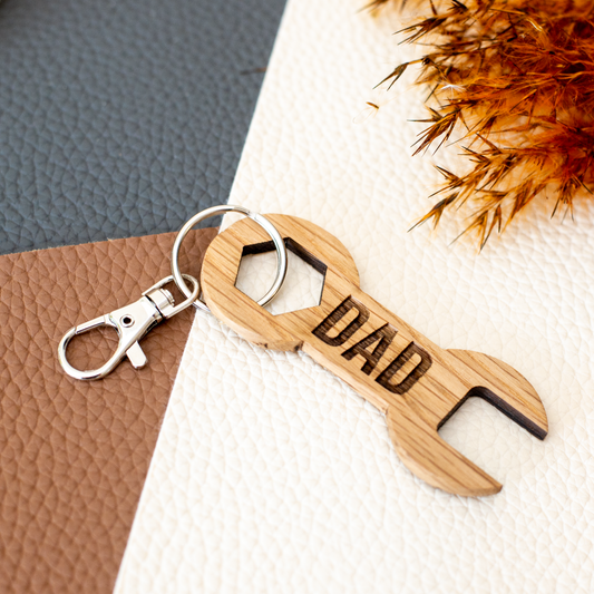 Dad Spanner Wooden Keyring - Harwill & Fox