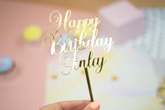 Happy Birthday Name Cake Topper