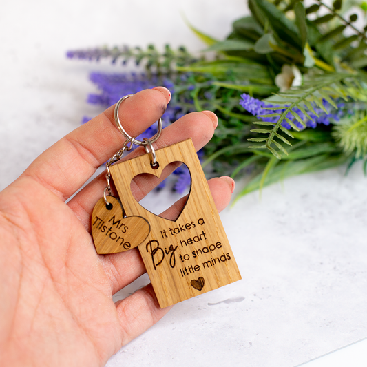 Personalised Teacher Wooden Keychain - Harwill & Fox
