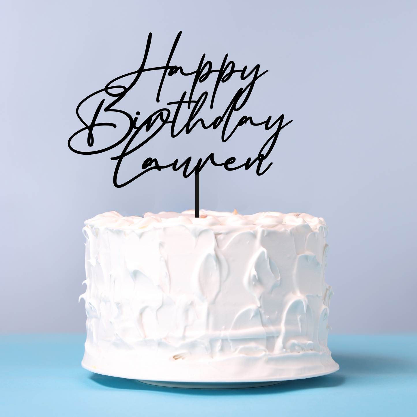 Happy Birthday with Name Cake Topper