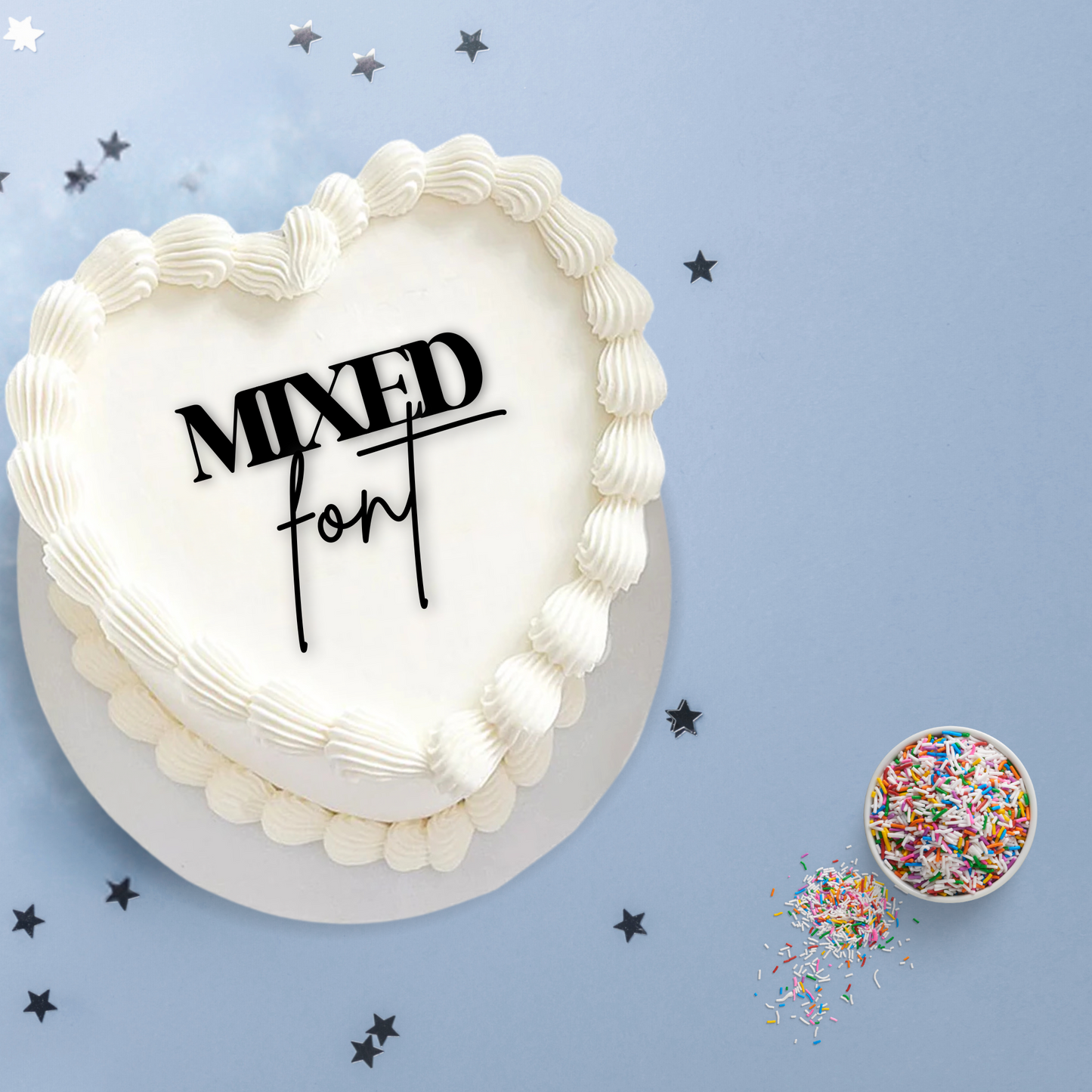 Mixed Font Customised Cake Charm