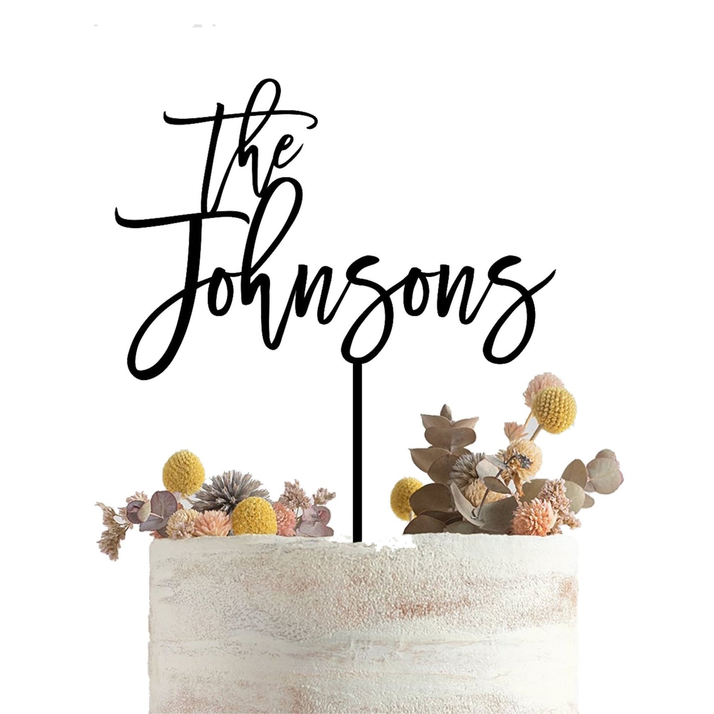 Surname Wedding Cake Topper Acrylic - Harwill & Fox