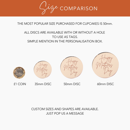 60mm Large Personalised Engraved Acrylic Disc