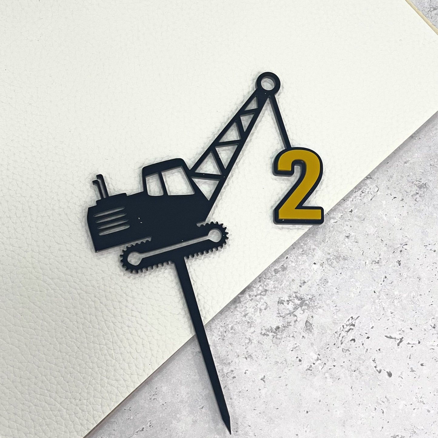 Excavator Acrylic Cake Topper - Harwill & Fox