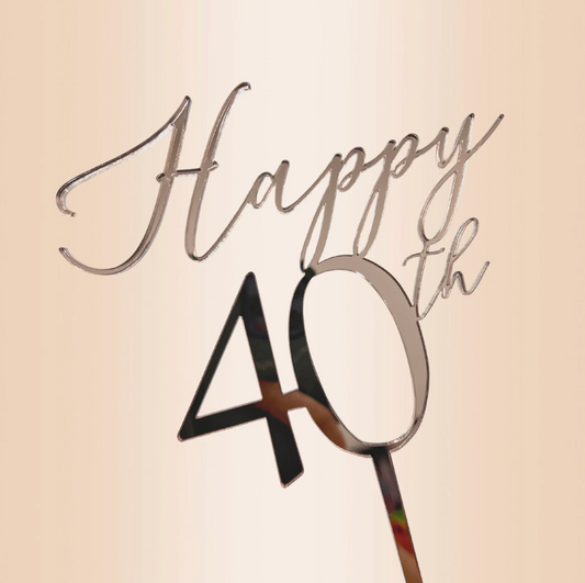 Happy 40th Birthday cake topper and Name Cake Charm - Harwill & Fox