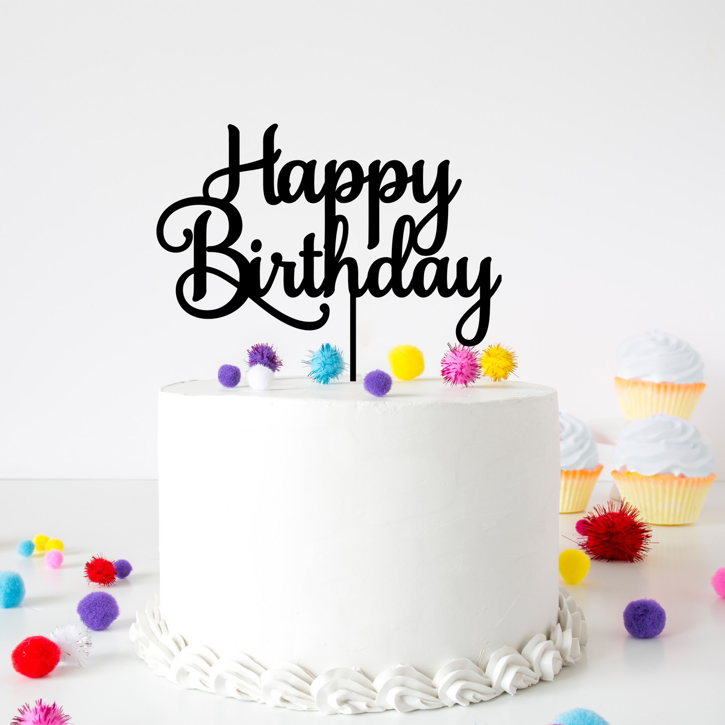 Stylish Happy Birthday Acrylic Cake Topper - Harwill & Fox