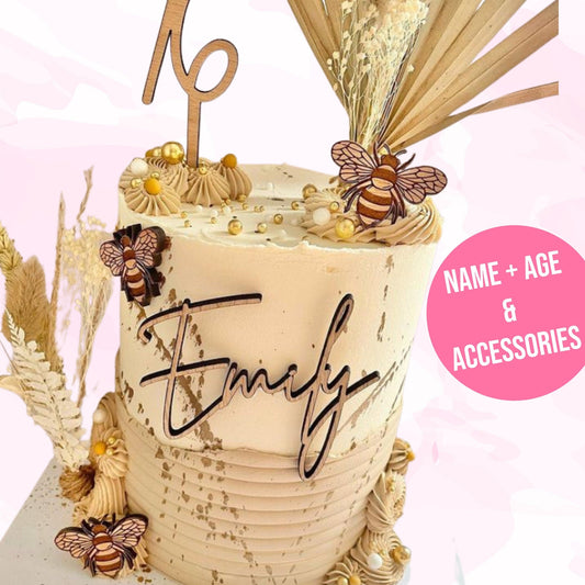 Honey Bee Theme Cake Charm Age Topper and Accessory Pack - Harwill & Fox