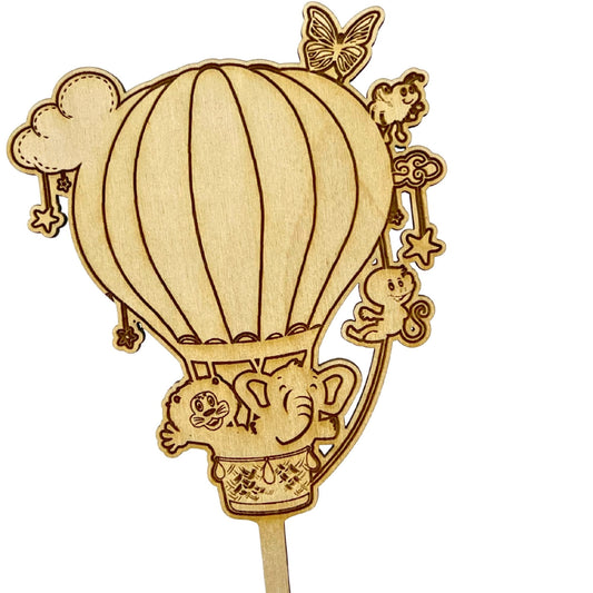 Hot Air Balloon Jungle Animal Cake Topper - Harwill & Fox