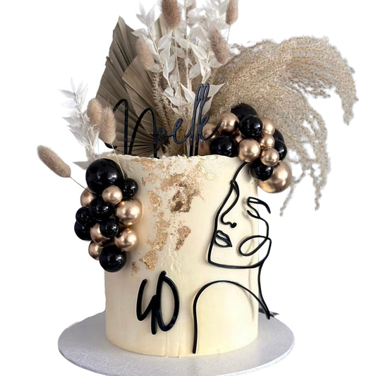 Line Art Face Cake Charm - Harwill & Fox