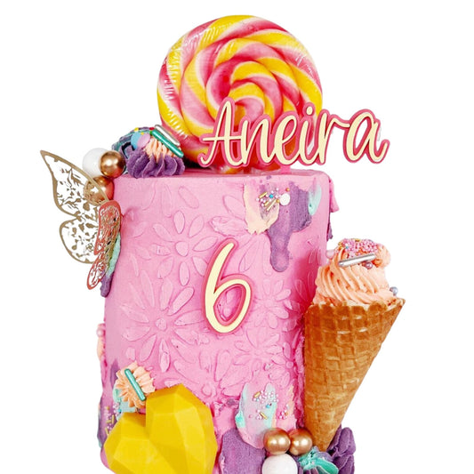 Double Layer Name Topper & Age Charm - Harwill & Fox