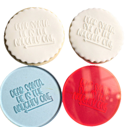 Naughty One Santa Cookie Embosser - Harwill & Fox