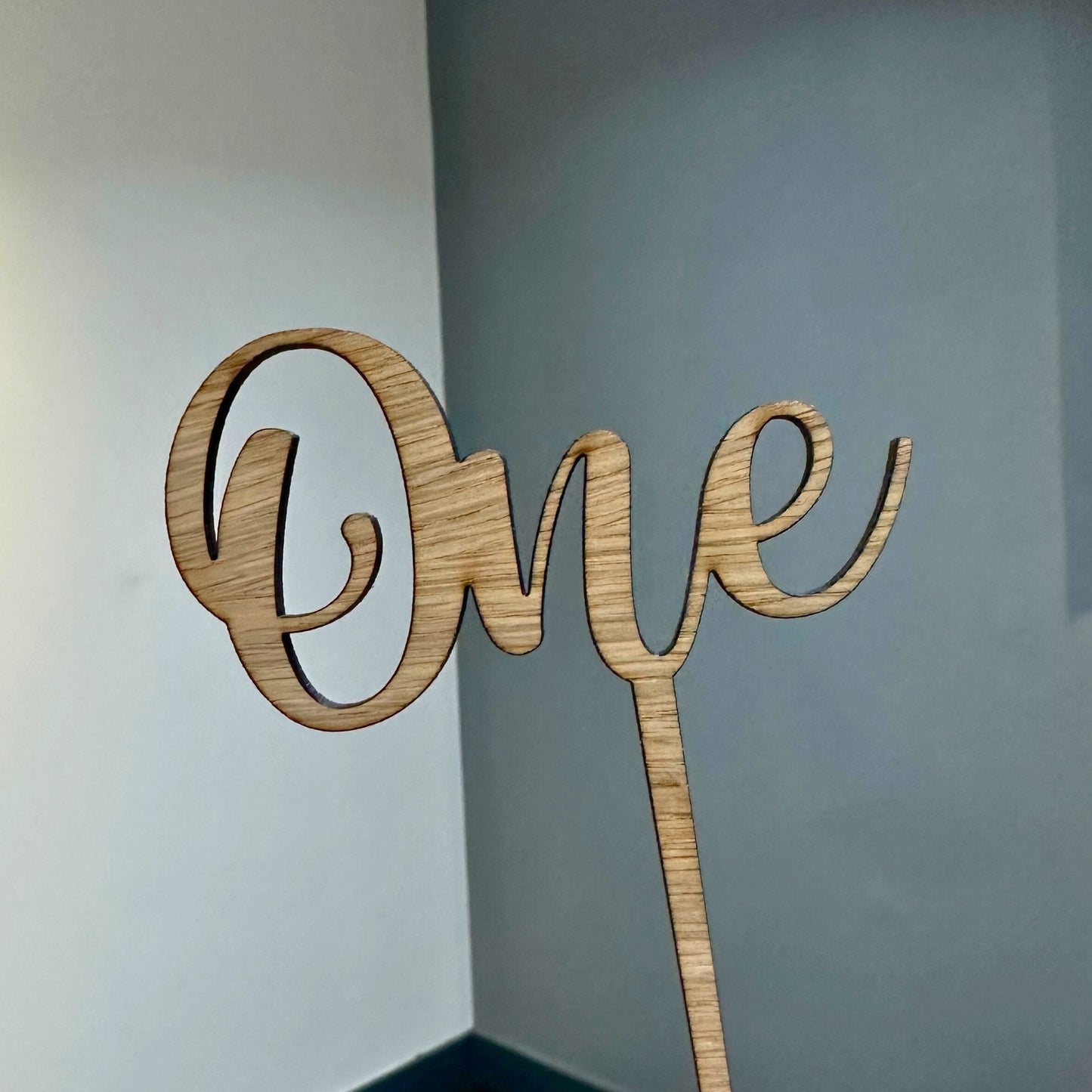 One Cake Topper in Oak Wood - Harwill & Fox