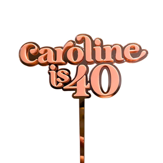 Retro Name Age Double Cake Topper - Harwill & Fox