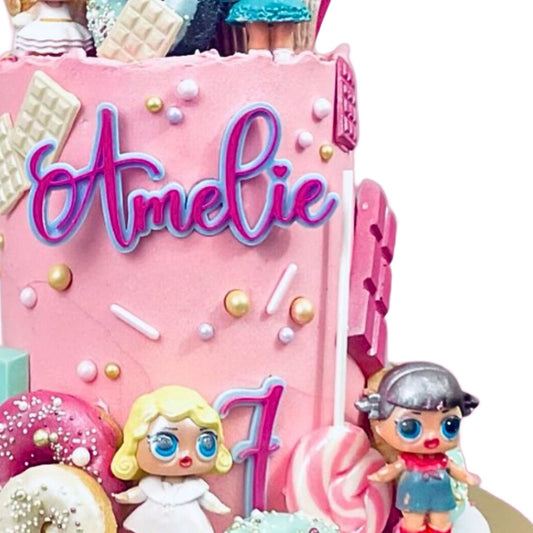 Name and Age Cake Charm Double Layer - Harwill & Fox