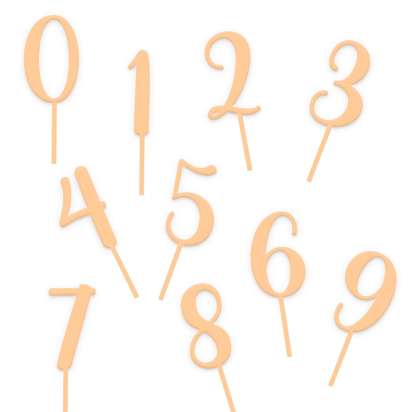 Stylish Pastel Orange Age Toppers - Harwill & Fox