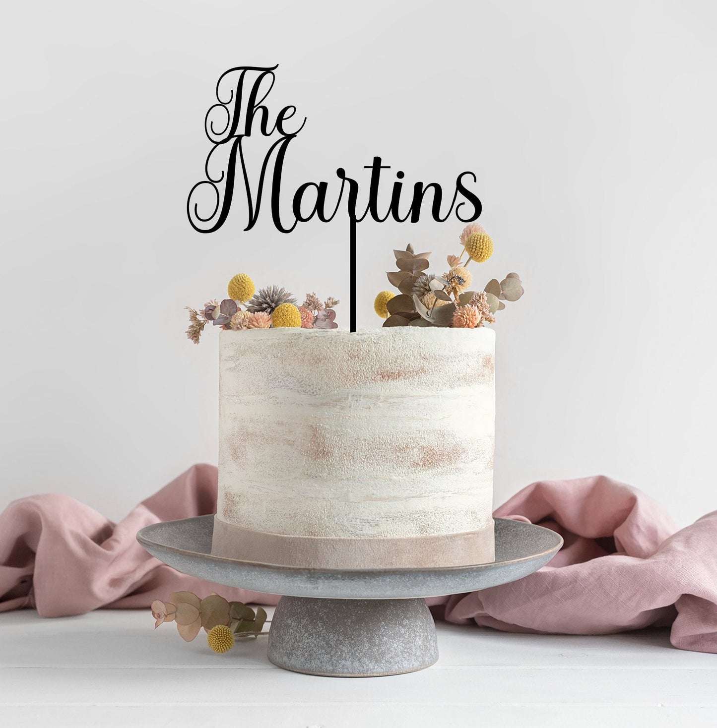 Your Surname Wedding Cake Topper Acrylic - Harwill & Fox