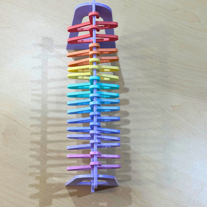 Body Jewellery Holder, XL Wardrobe Hanger Pastel Rainbow