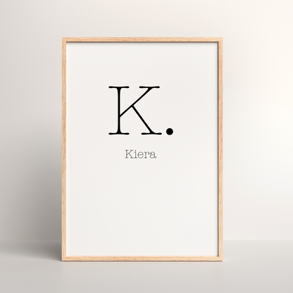 Just A Letter | Personalised Luxury Wall Art Print