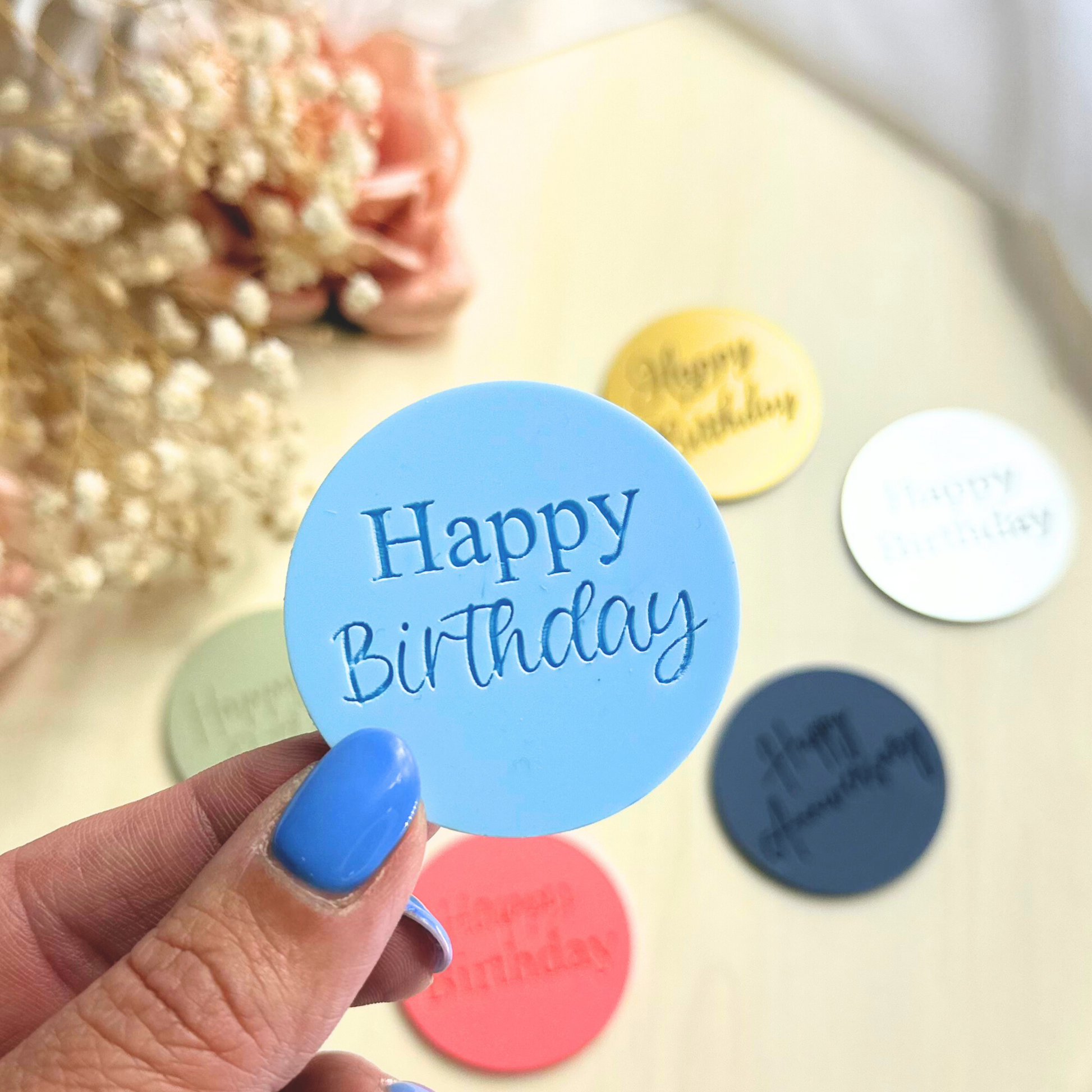 coloured cupcake discs