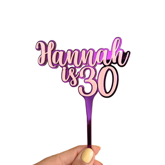 Name is Age Double Layered Cake Topper