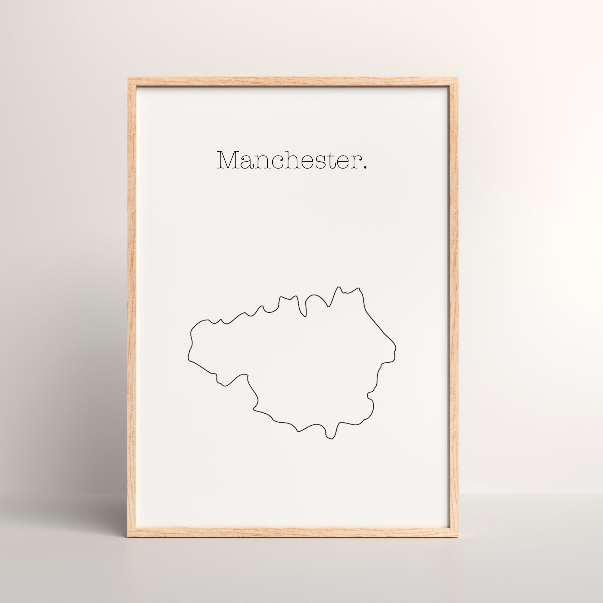 Manchester Simple Picture Minimal Manchester Map Luxury Wall Art Print – Harwill & Fox