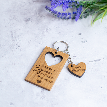 Personalised Teacher Wooden Keychain