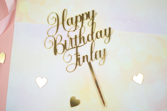 Happy Birthday Name Cake Topper