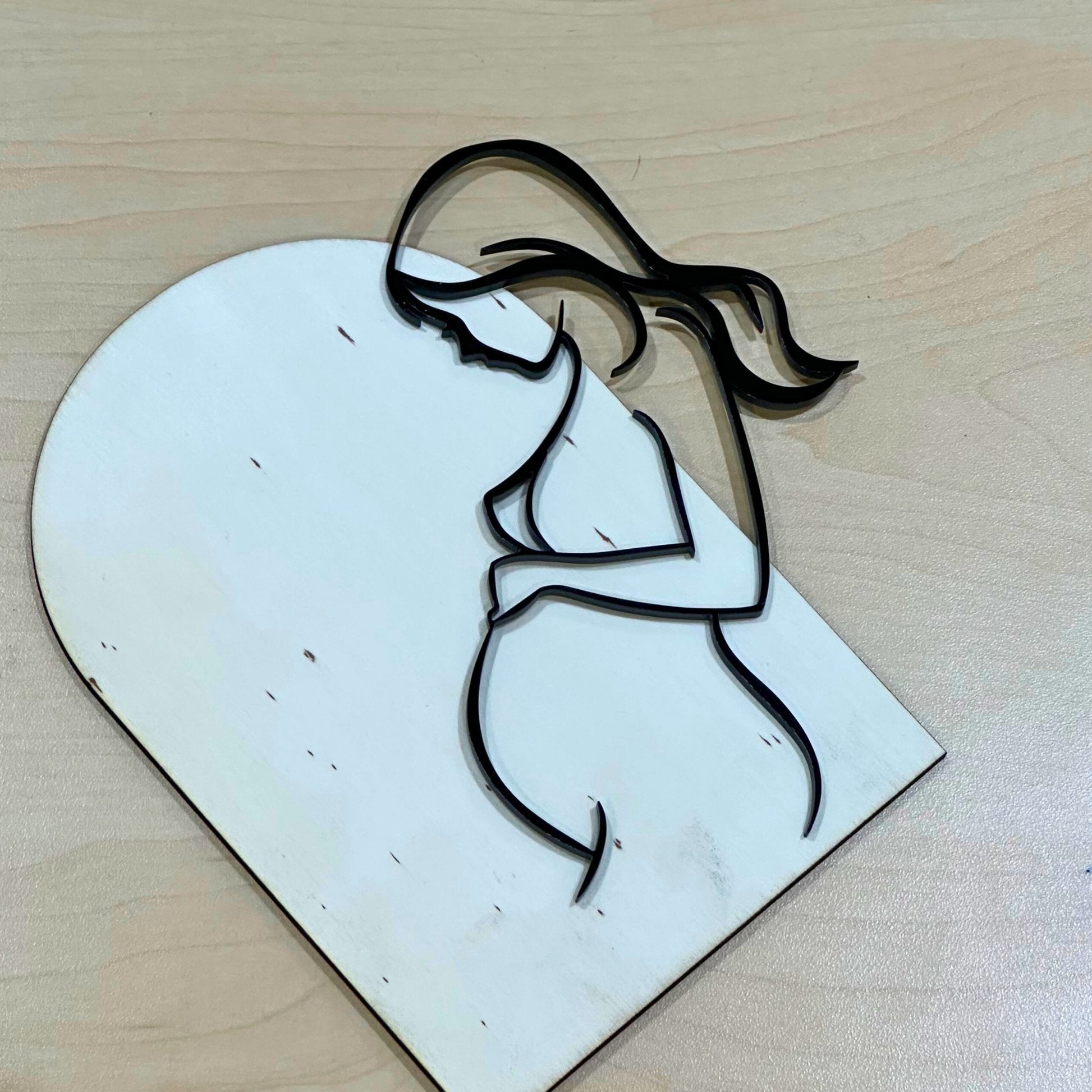 Pregnancy Lady Line Art Cake Charm - Harwill & Fox