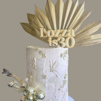 Retro Name Age Double Cake Topper - Harwill & Fox