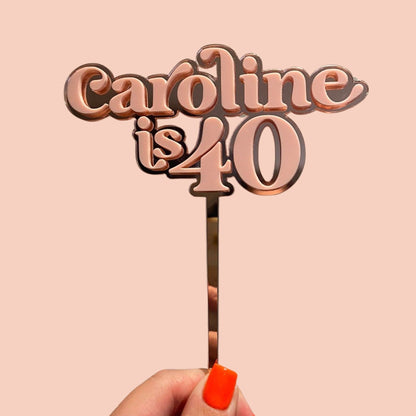 Retro Name Age Double Cake Topper - Harwill & Fox