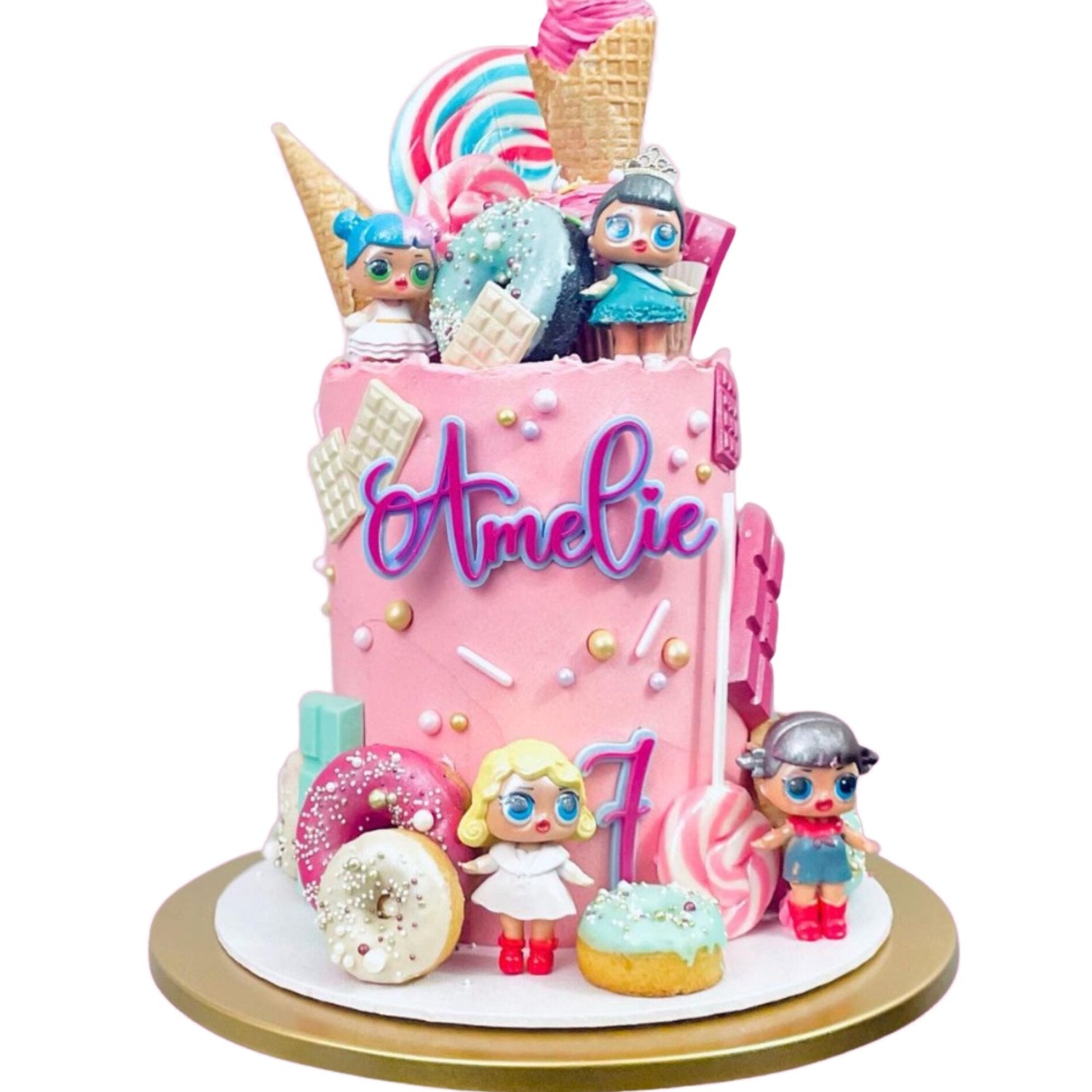Name and Age Cake Charm Double Layer - Harwill & Fox